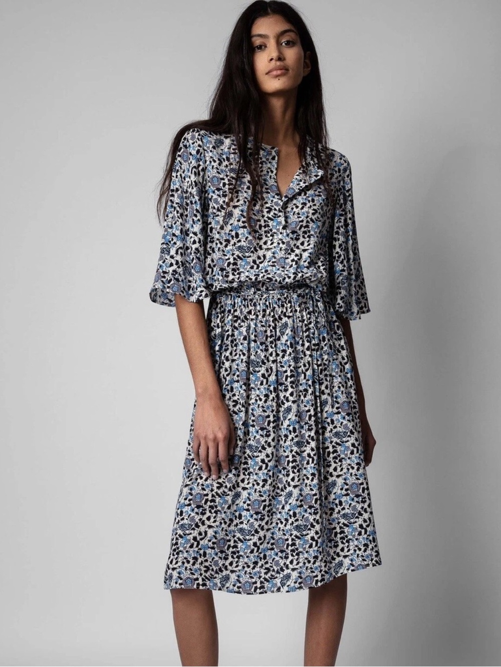 Zadig & Voltaire Rafix Floral Belted Dress L